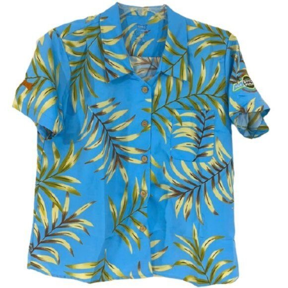 SONIC DRIVE IN Palm Leaf Button Down Shirt - Picture 1 of 7